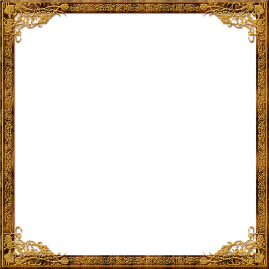 Gold Frame Borders Roses - Gold Frame Border Square (900x900)