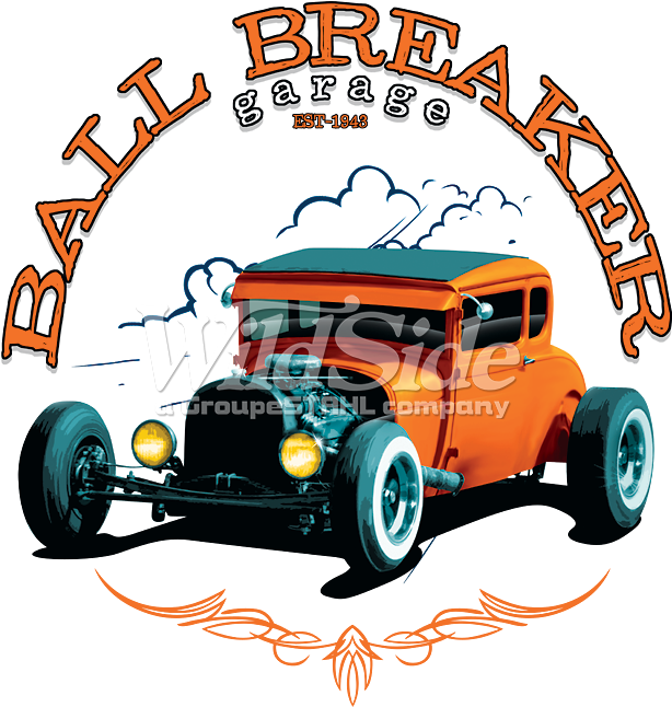 Stock Transfer - Ball Breaker Garage Old Hot Rat Rod Car Racing T-shirt (675x675)