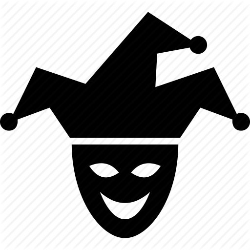 Jester Or Joker Cartoon Illustration Stock Photo - Black And White Card Joker (512x512)