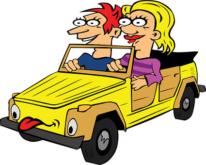 Driving, Drive, Two People, Couple - Drive Off Phrasal Verb (425x340)