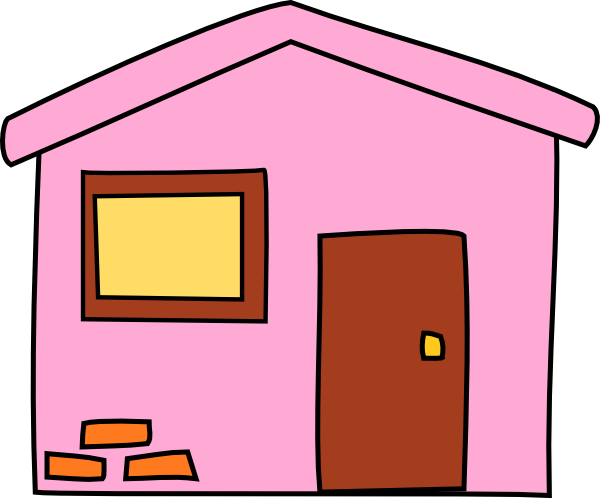 Pin Pink House Clipart - House Clipart No Background (600x498)