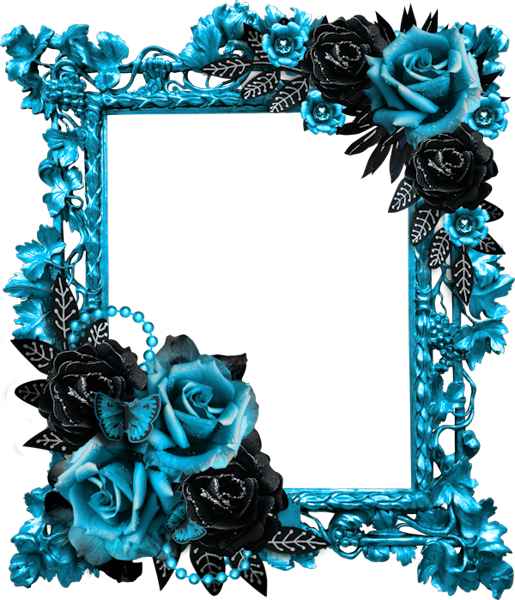 Frames, Frame, Rahmen, Quadro, Png - Blue Rose Frame Png (515x600)