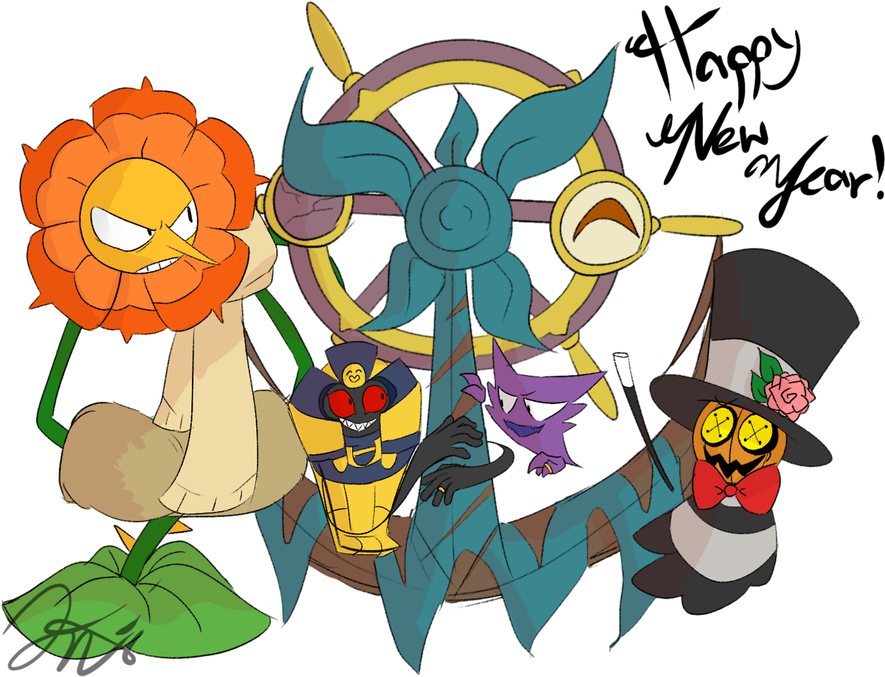 Happy New Year From My Ask/rp Blogs - Kirby Epic Yarn Marx (1280x989)