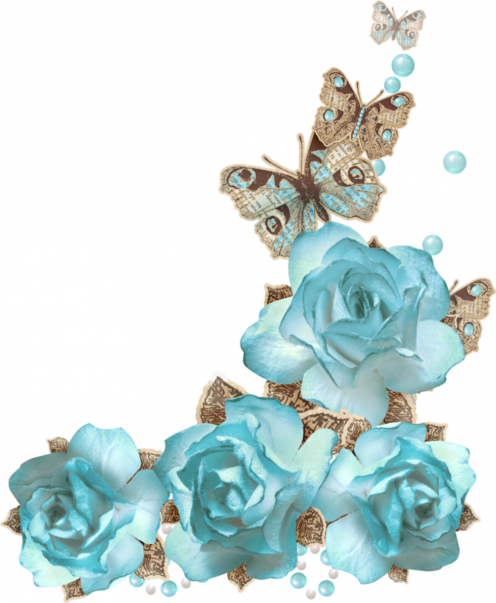 Image Du Blog Mamietitine - Transparent Clipart Turquoise Flower Png (980x1191)
