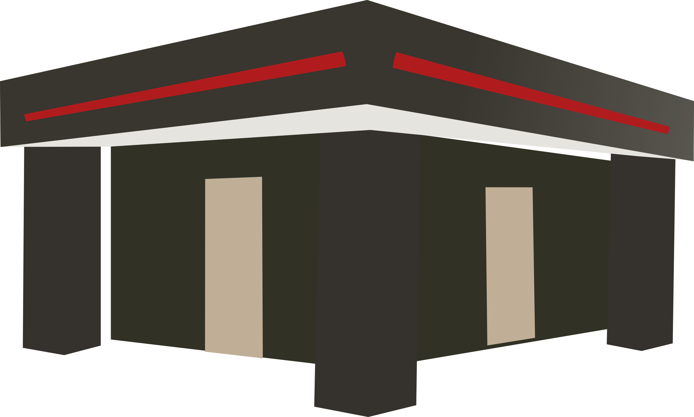 Stand Png - Flat Roof House Clipart (2400x1445)