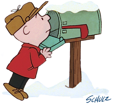 Graphic Of Charlie Brown Looking Into A Mailbox - Charlie Brown Mailbox (380x340)