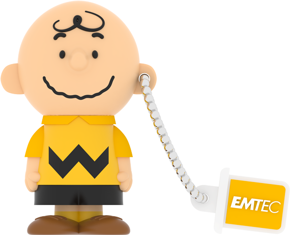 Clé Usb De 8go Réprésentant Charlie Brown Le Héros - Emtec Peanuts Charlie Brown 8 Gb Flash Drive - Usb (600x600)