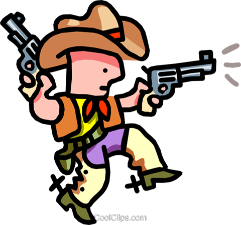 Cowboy Shooting Cliparts - Cartoon Cowboy Shooting (480x450)