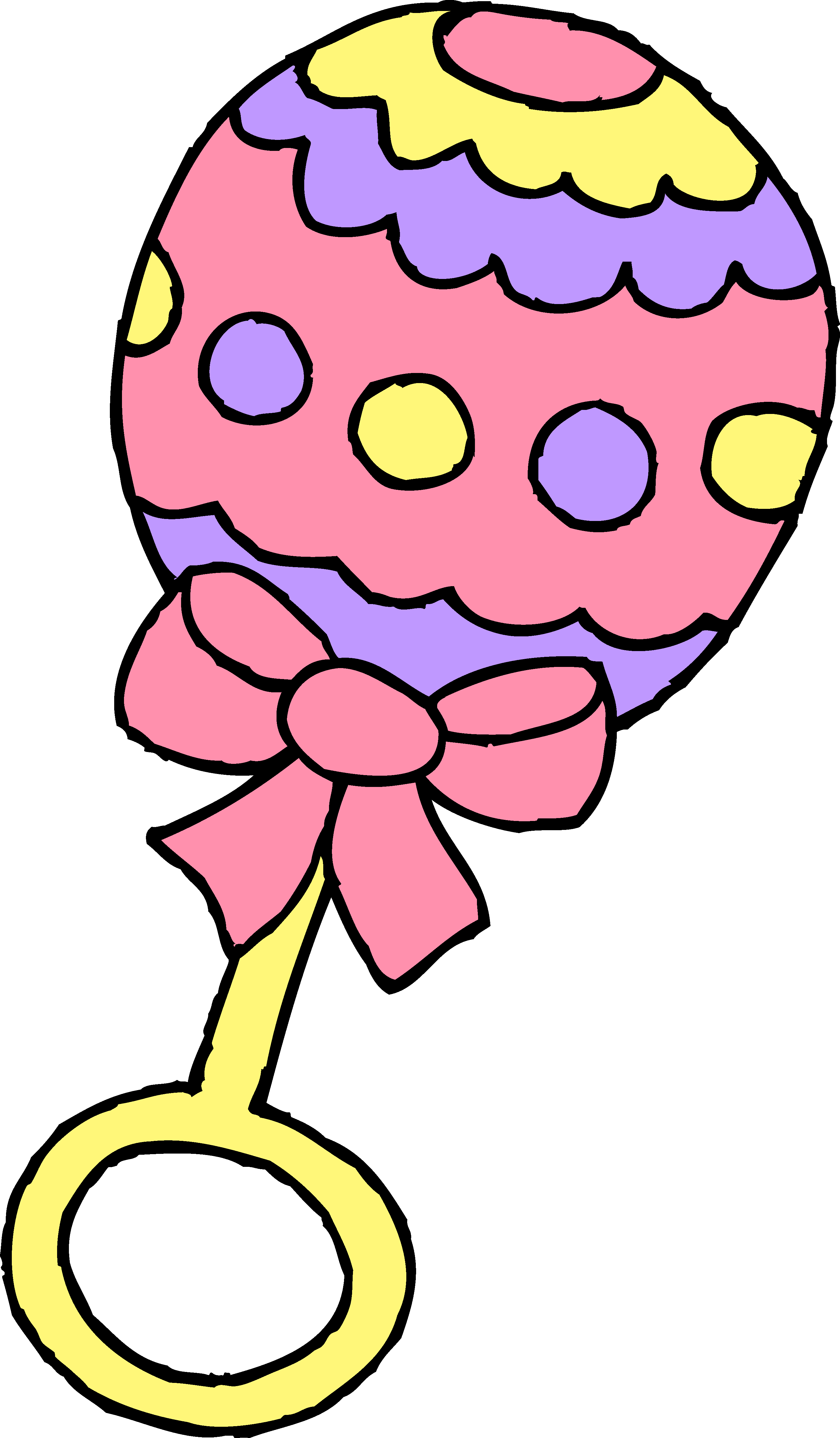 Baby Girl Footprint Clipart - Baby Rattle Clipart (2913x4985)