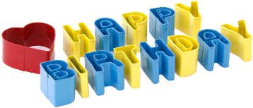 In House Happy Birthday Letters And Heart Cookie Cutter - Toy Block (380x380)