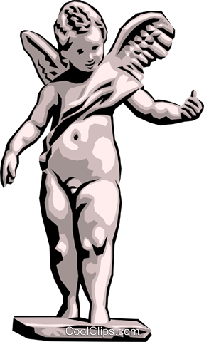 Angel Statue Royalty Free Vector Clip Art Illustration - Angel Statue Clipart (287x480)