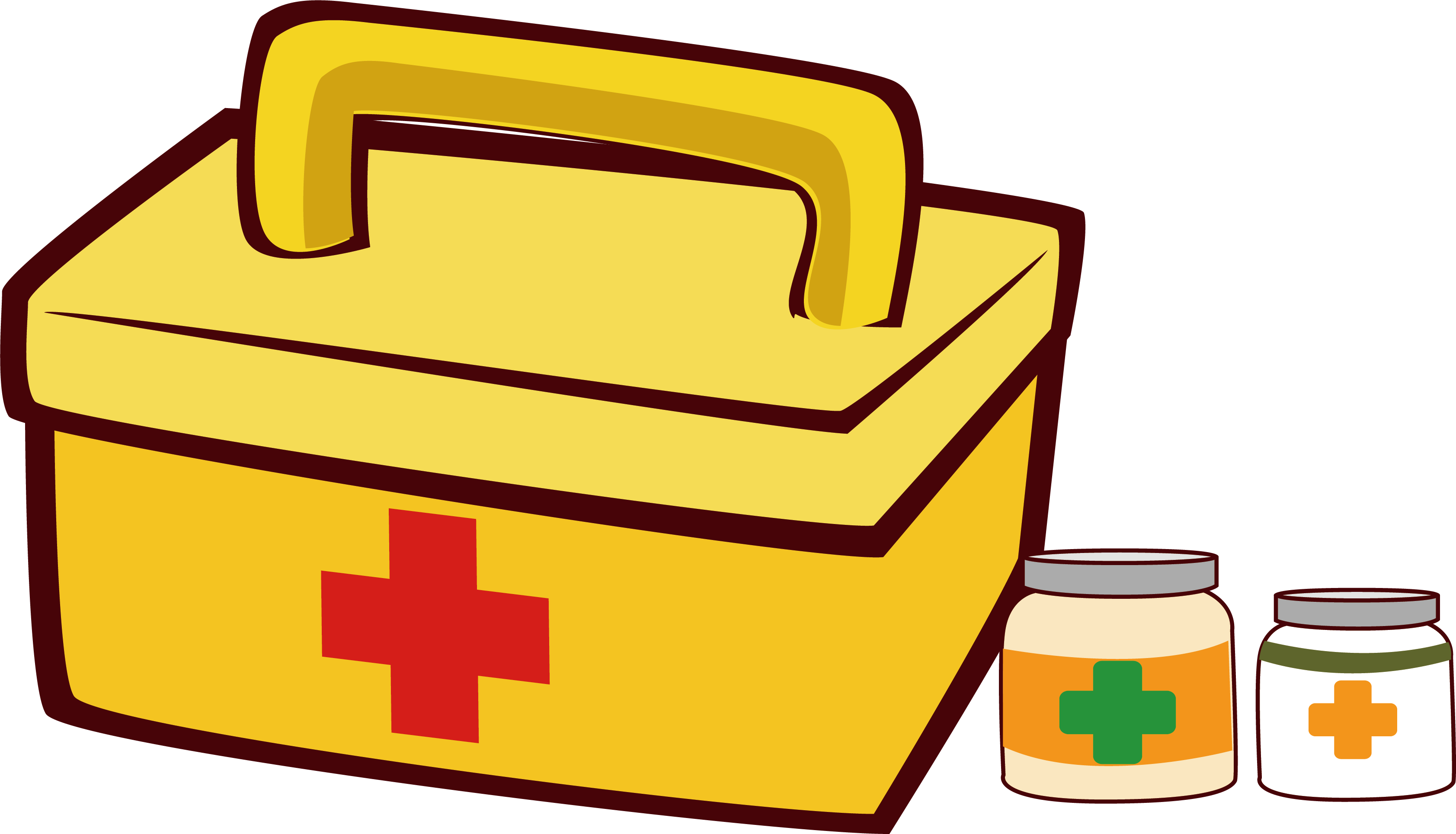First Aid Kit Clip Art - Primeros Auxilios Png Vector (3367x1929)