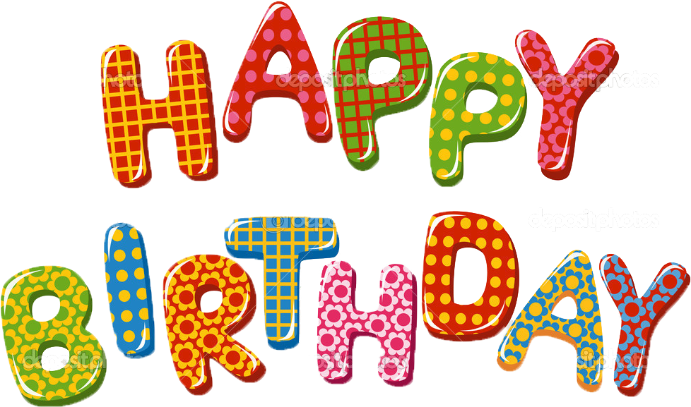 ภาพการ์ตูนไฟล์ Png ข้อความ Happy Birthday - Happy Birthday Lettering Font (1023x731)