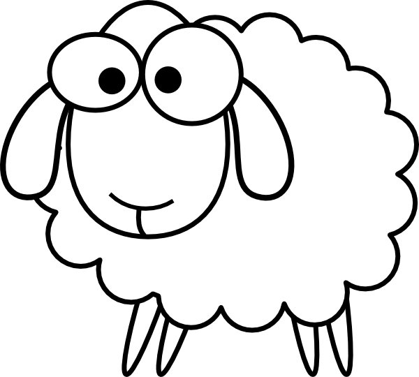 Sheep Black And White (600x540)