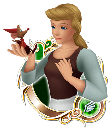 Cinderella & Jaq - Kingdom Hearts X Unchained Cinderella (388x447)