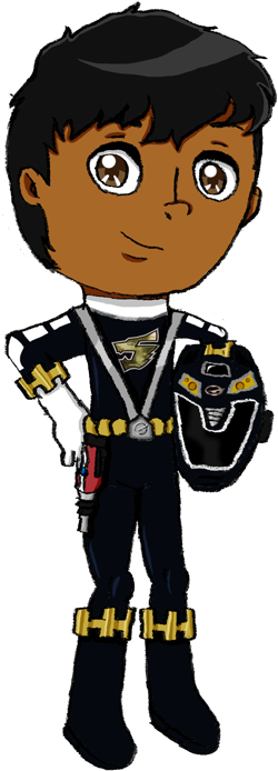 Rpm Black Ranger - Cartoon (309x749)