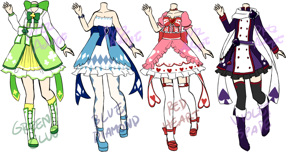 Card Symbol Outfits [closed] By Drtzadopt - Ropa Para Dibujar Anime (967x550)