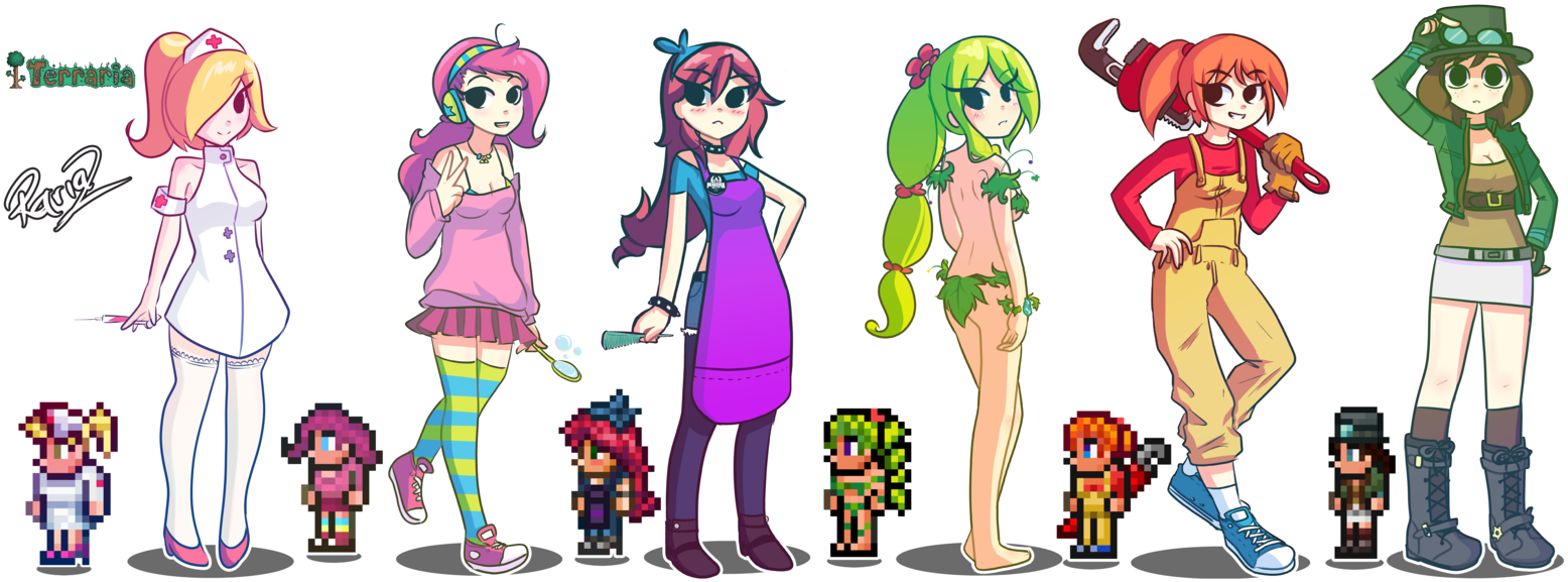 Image Result For Terraria Girl - Terraria Nurse (1600x620)