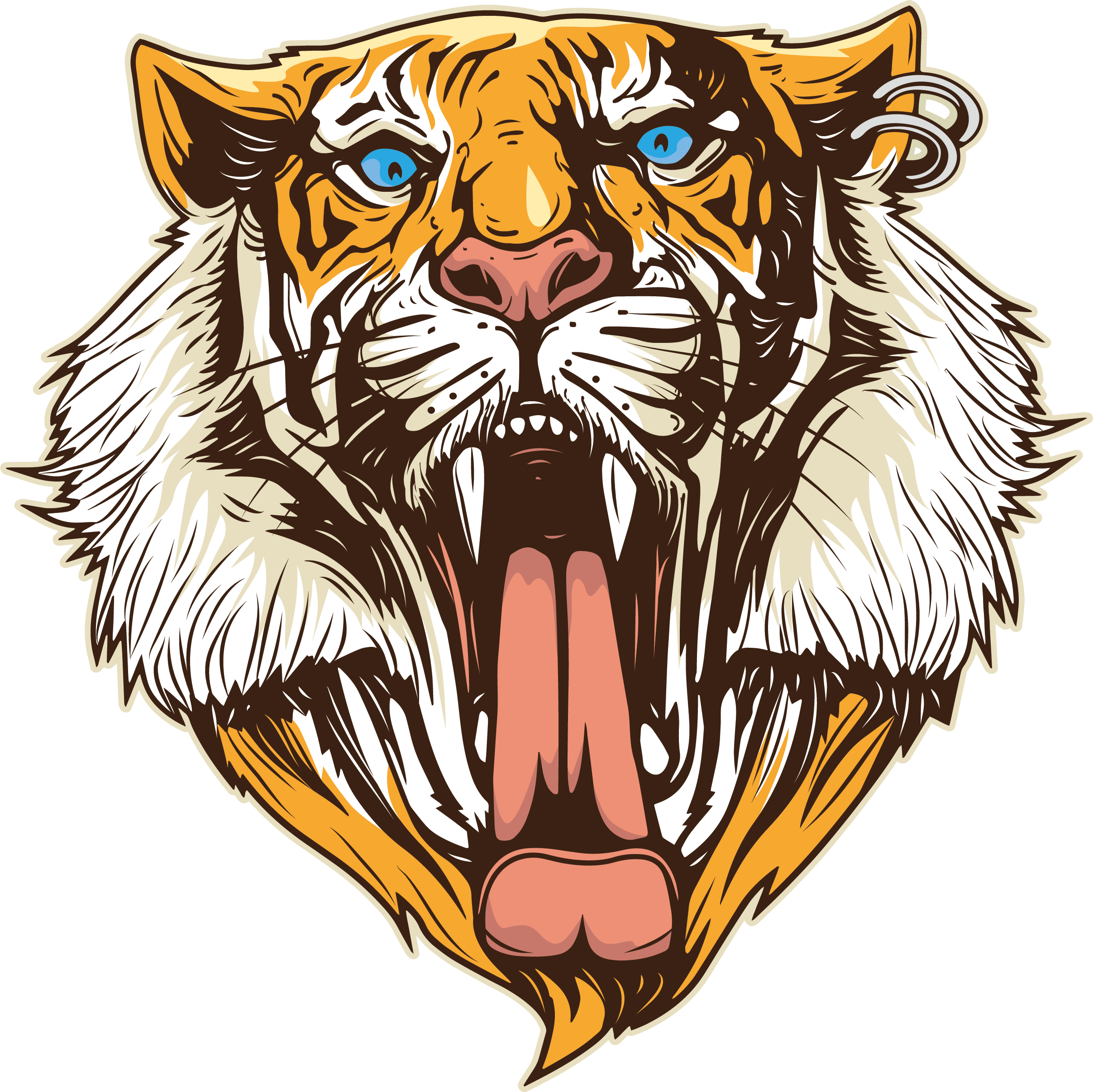 T-shirt Black Panther Siberian Tiger - Tiger Head Png (2415x2414)