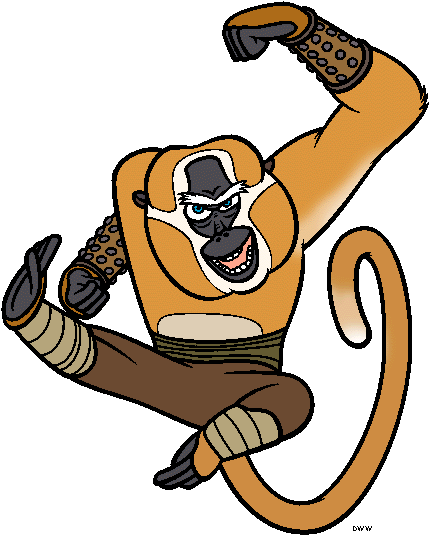 Kung Fu Panda Clip Art 2 Cartoon Clip Art - Kung Fu Panda Monkey Clipart (443x538)