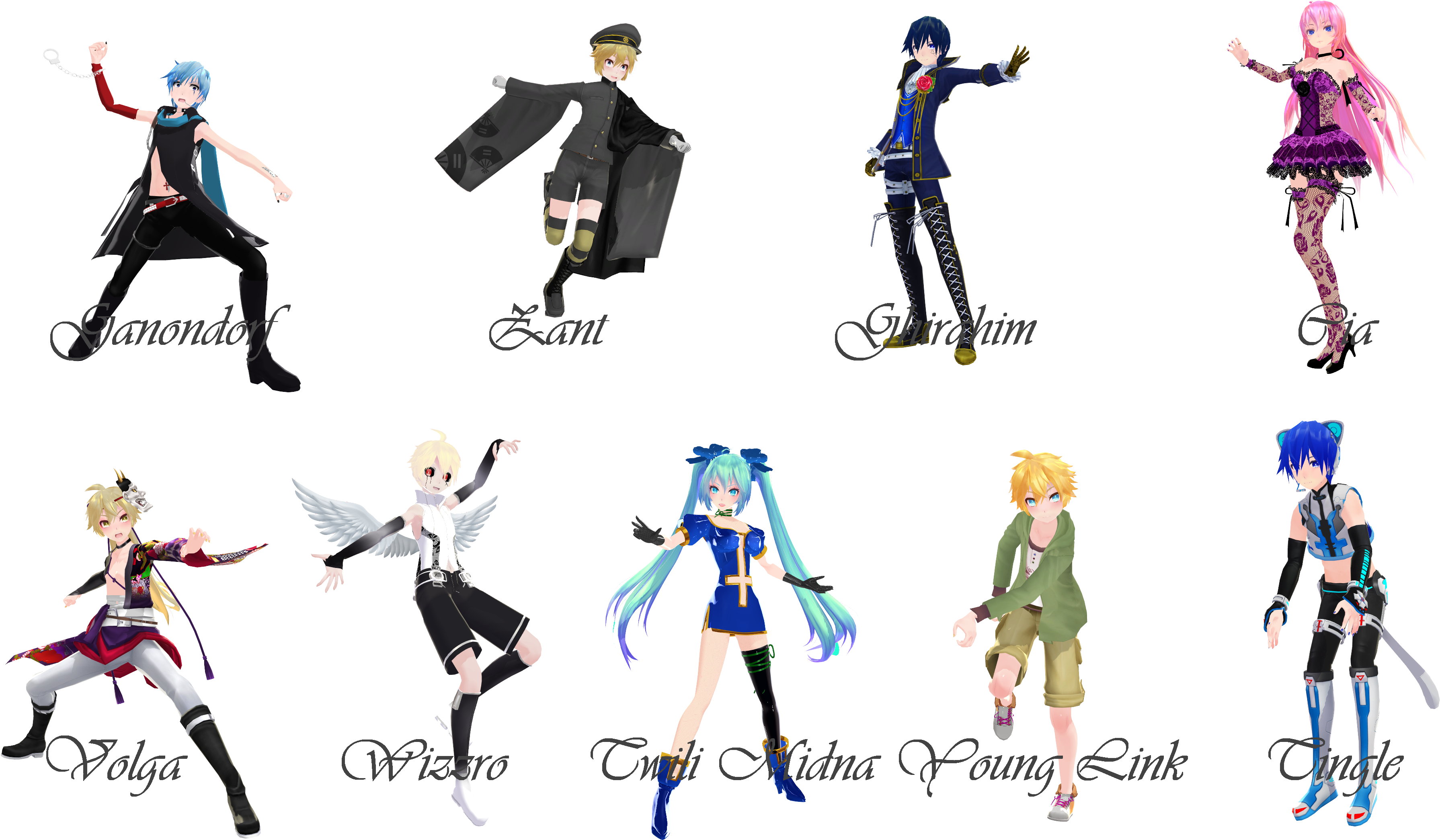 Violetcrystal259 [mmd] Hyrule Warriors Pose Pack 4 - Hyrule Warriors (3840x2160)