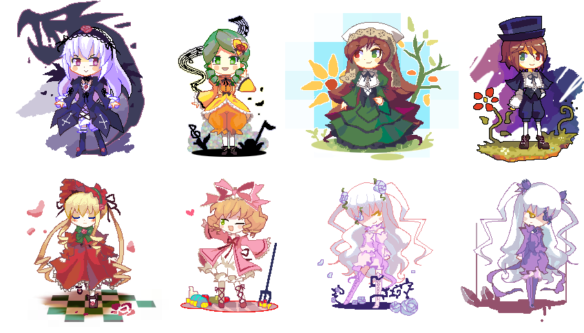 Rozen Maiden By Phuijl - Rozen Maiden Pixel Art (910x560)