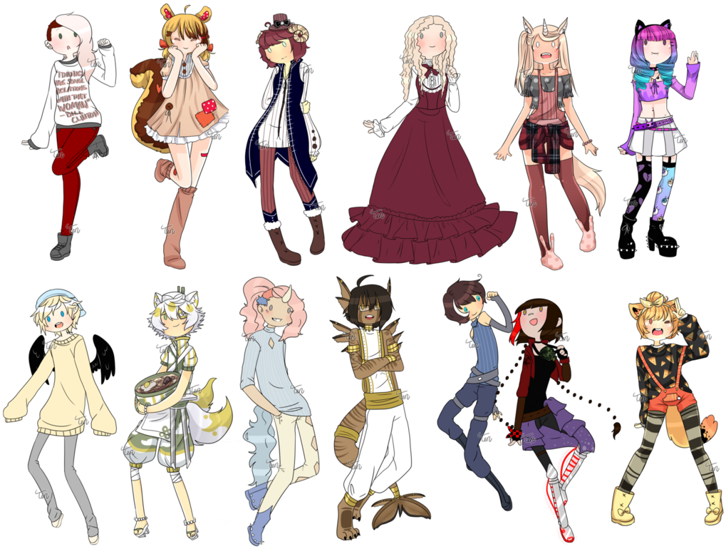 Thin Chibi Party By Tenshilove - Cartoon (1021x782)