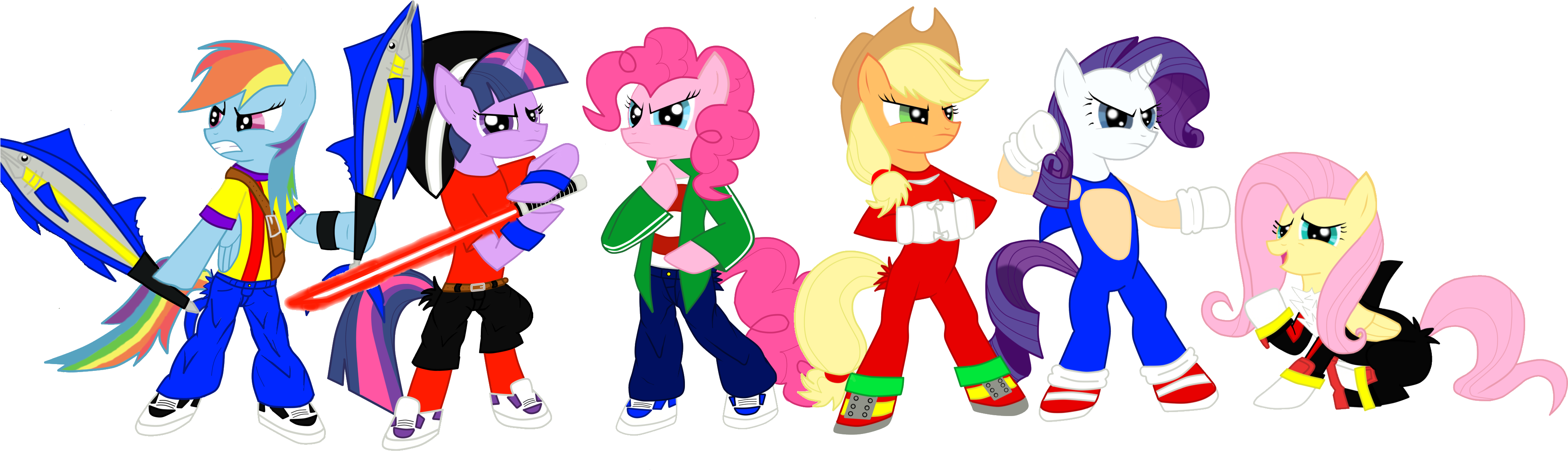 Fluttershy Pony Horse Pink Art Horse Like Mammal Graphic - Sonic And Mane 6 (3923x1283)