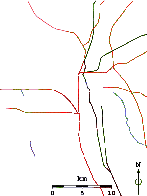 Roads And Rivers Around Bradenton Beach - Diagram (601x398)