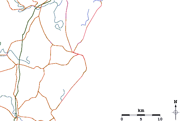 Roads And Rivers Around Port Macquarie-town Beach - Diagram (601x400)