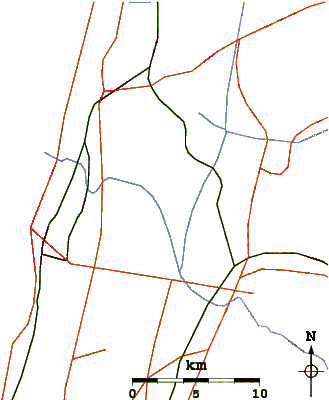 Roads And Rivers Around Neurim Beach - Wire (601x399)