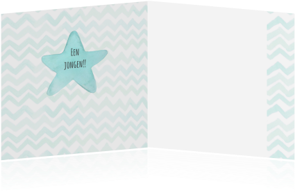 Felicitatie Geboorte Jongen Met Ster In Aquarel En - Construction Paper (455x350)