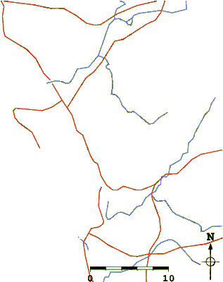 Roads And Rivers Around Kudle -beach - Map (601x399)