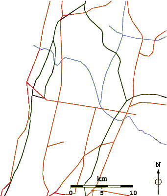 Roads And Rivers Around Sironit Beach - Wire (601x399)