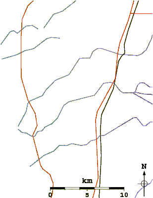 Roads And Rivers Around Southwick Beach State Park - Map (601x398)