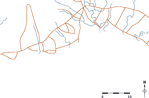 Roads And Rivers Around Mae Phim Beach - Line Art (601x398)