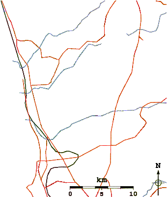 Roads And Rivers Around Torrey Pines State Beach - Map (601x400)