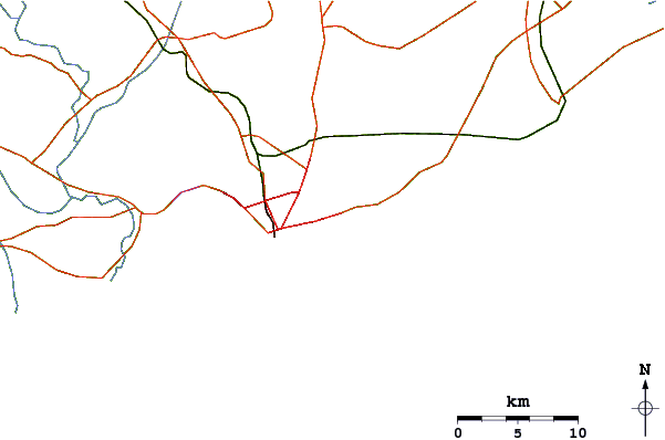 Roads And Rivers Around Labadi Beach - Map (601x398)