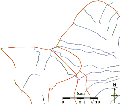 Roads And Rivers Around Mokuleia Beach Park - Drawing (601x399)