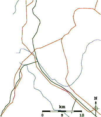 Roads And Rivers Around Marina State Beach - Map (601x399)