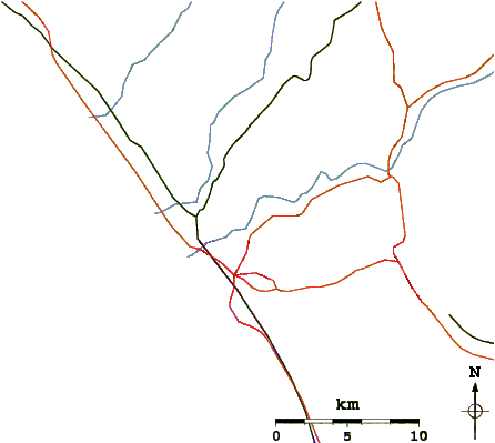 Roads And Rivers Around Carlsbad City Beach - Map (601x398)