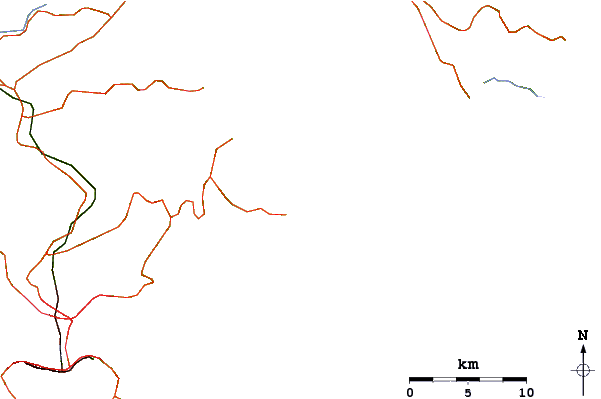 Roads And Rivers Around Sai Wan Beach - Map (601x399)