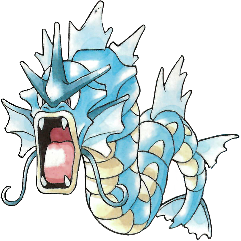Gyarados Pokémon Red And Green Official Art Render - Gyarados Pokemon Red And Blue (812x812)