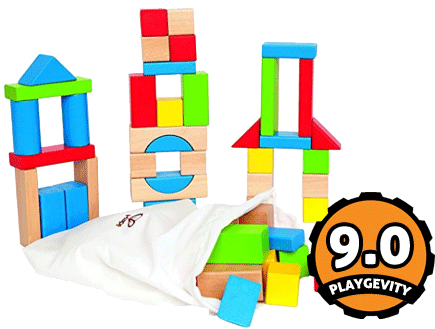 Maple Wood Building Blocks - Hape International Hape Maple 50pc Block Set (450x335)