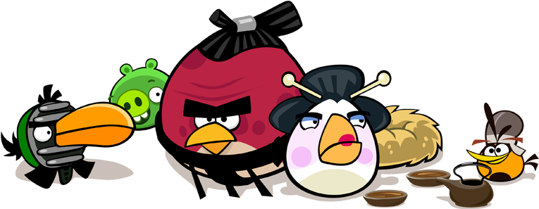 Japanese Birds - Angry Birds Fujitv Sakura Ninja (773x310)
