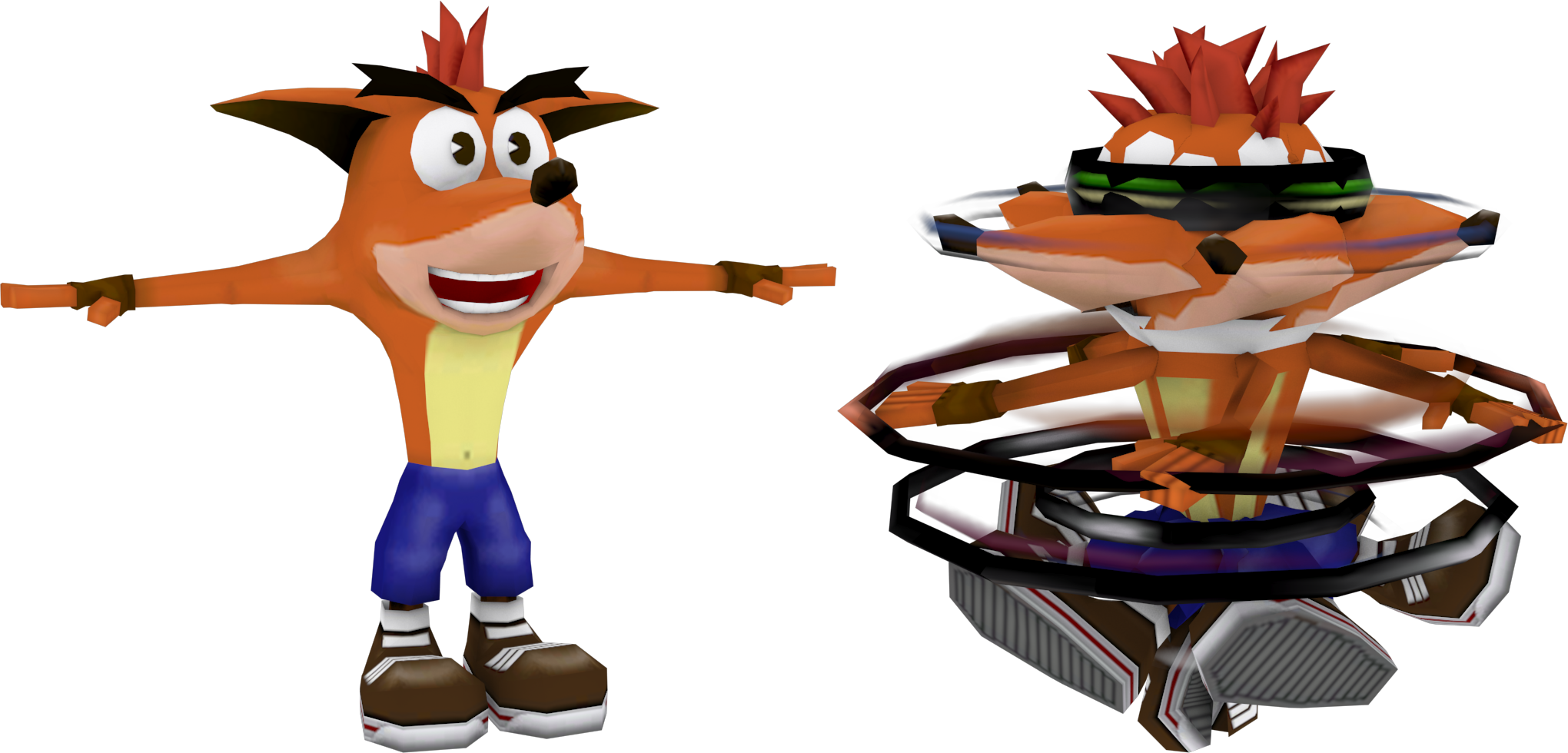 Japanese Crash Model By Crasharki - Crash Tag Team Racing Model (2040x980)