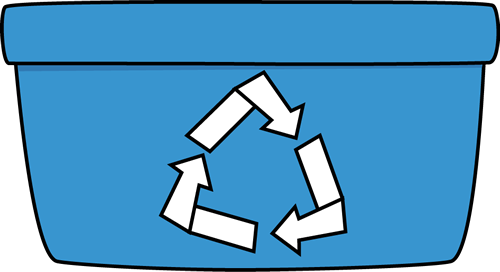Blue Recycle Bin Clip Art - Taking Care Of The Environment Grade 1 (500x272)