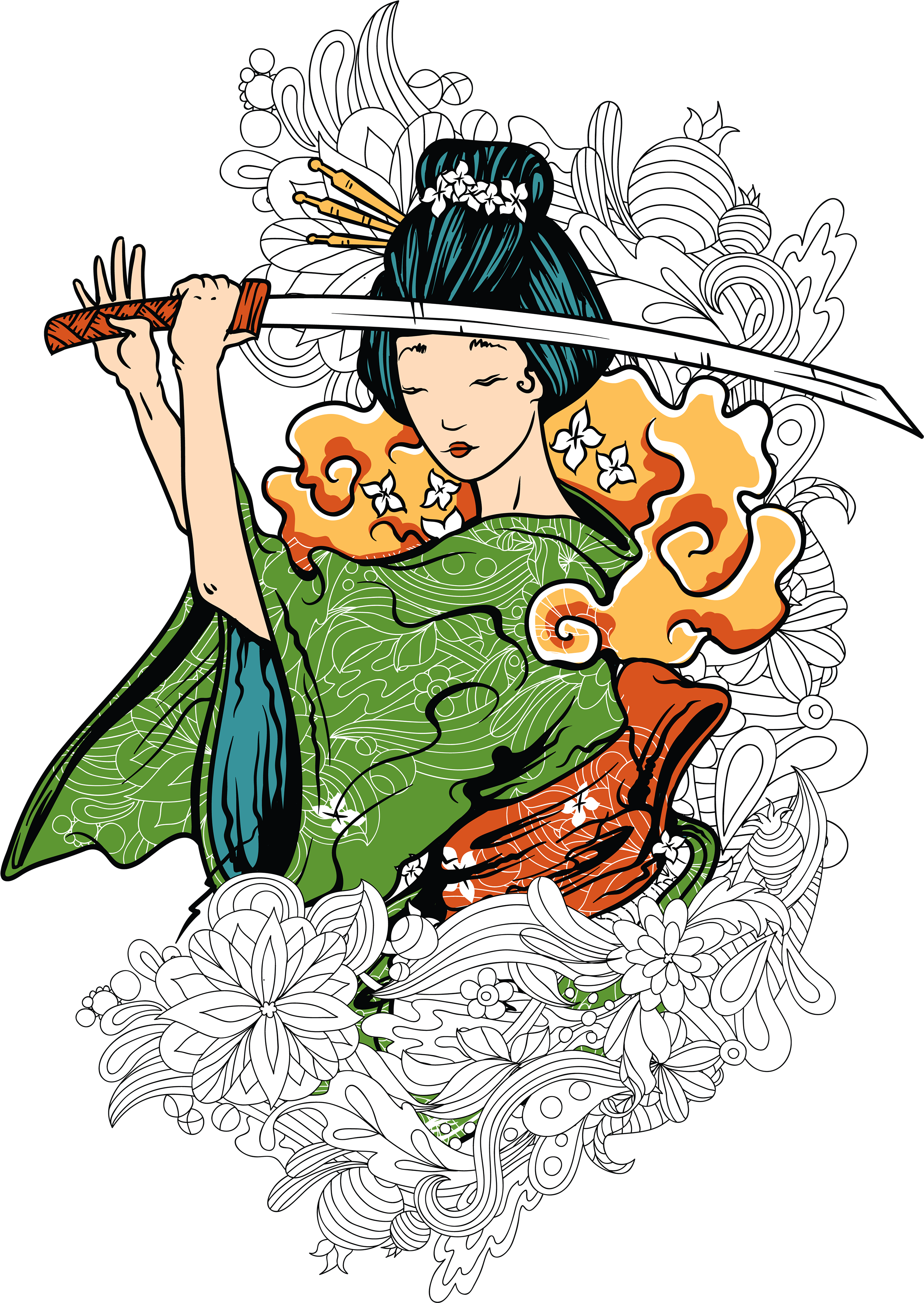 T Shirt Hoodie Geisha Royalty Free - T Shirt Hoodie Geisha Royalty Free (3313x3900)
