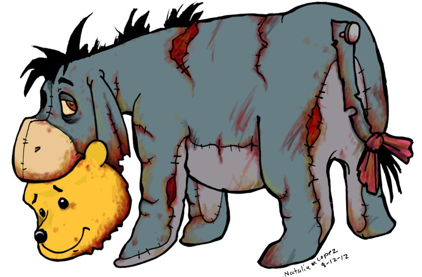 Zombie Eeyore By Demonicneko - Character As A Zombie (900x680)