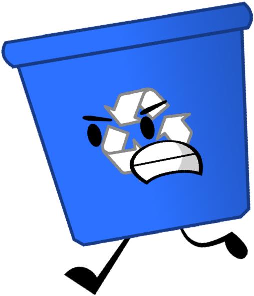 Recycle Bin Pose - Recycle Bin Object Show (573x599)